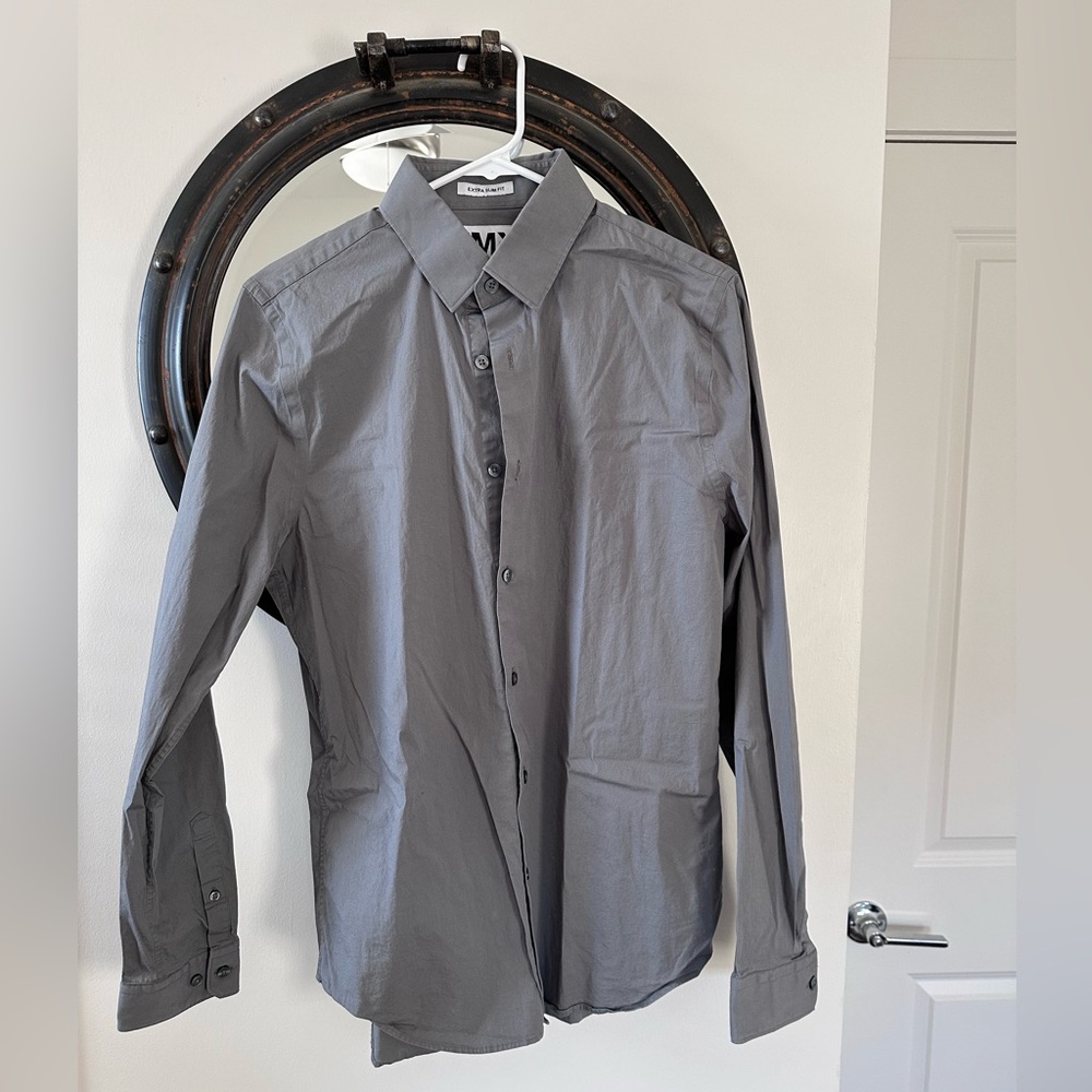 M/M 15-15.5 Express Button Up Gray